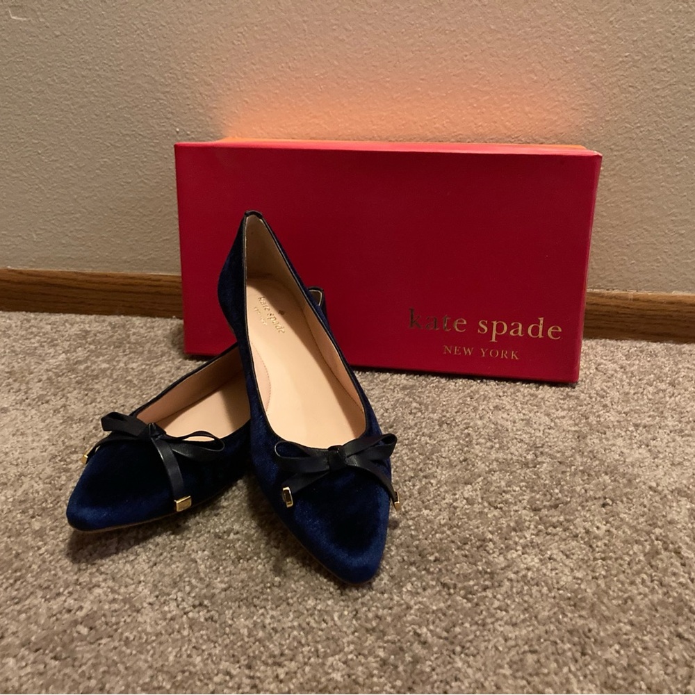 Kate Spade Women's Blue Velvet Flats